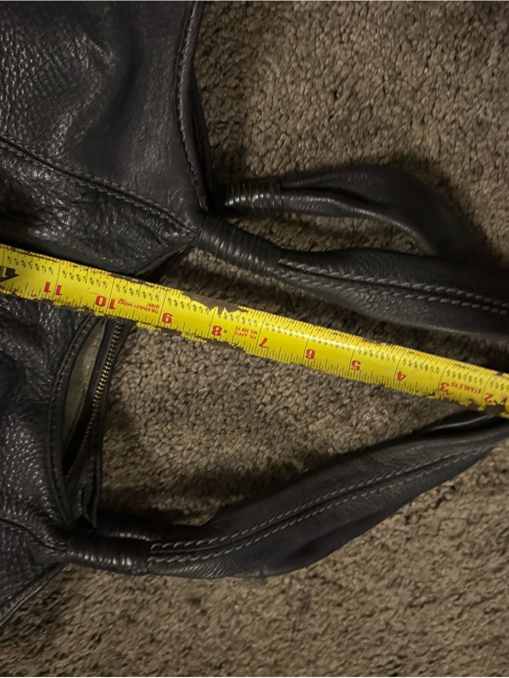 The Sak Black Leather Tote - Pebbled Double-Handle Shoulder Bag - Picture 7 of 7